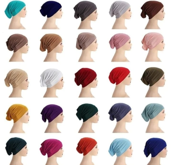Pack Of 16 Plane Tube Hijab Caps - Hijab Caps for Muslim Girls and Women