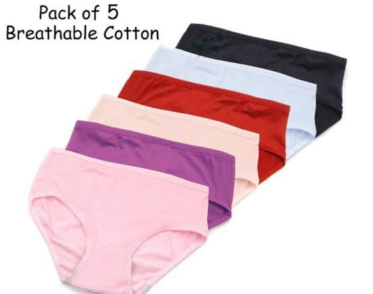 Pack of 5 Women's Panties Breathable Soft Cotton Breifs for Women