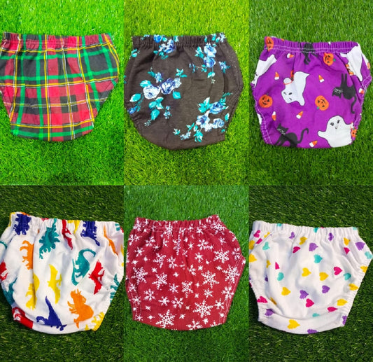 Pack of 6 Soft Cotton Chaddi Baby Panties With Elastic Waist