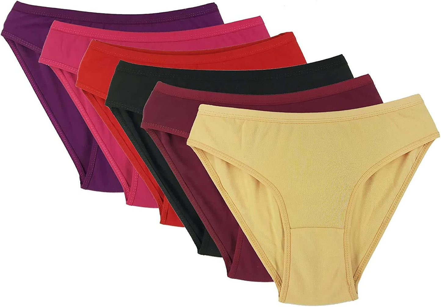 Pack of 6 Women's Soft Cotton Breifs Panties For daily Wear