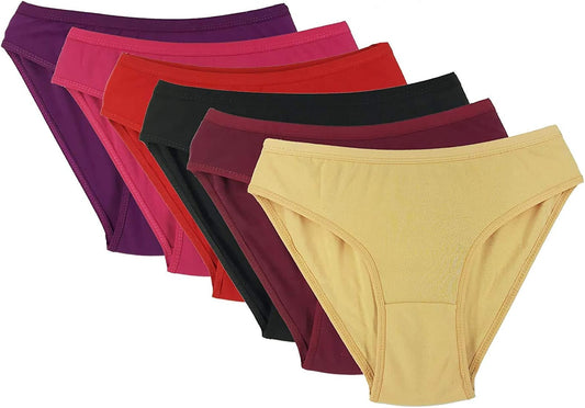 Pack of 6 Women's Soft Cotton Breifs Panties For daily Wear