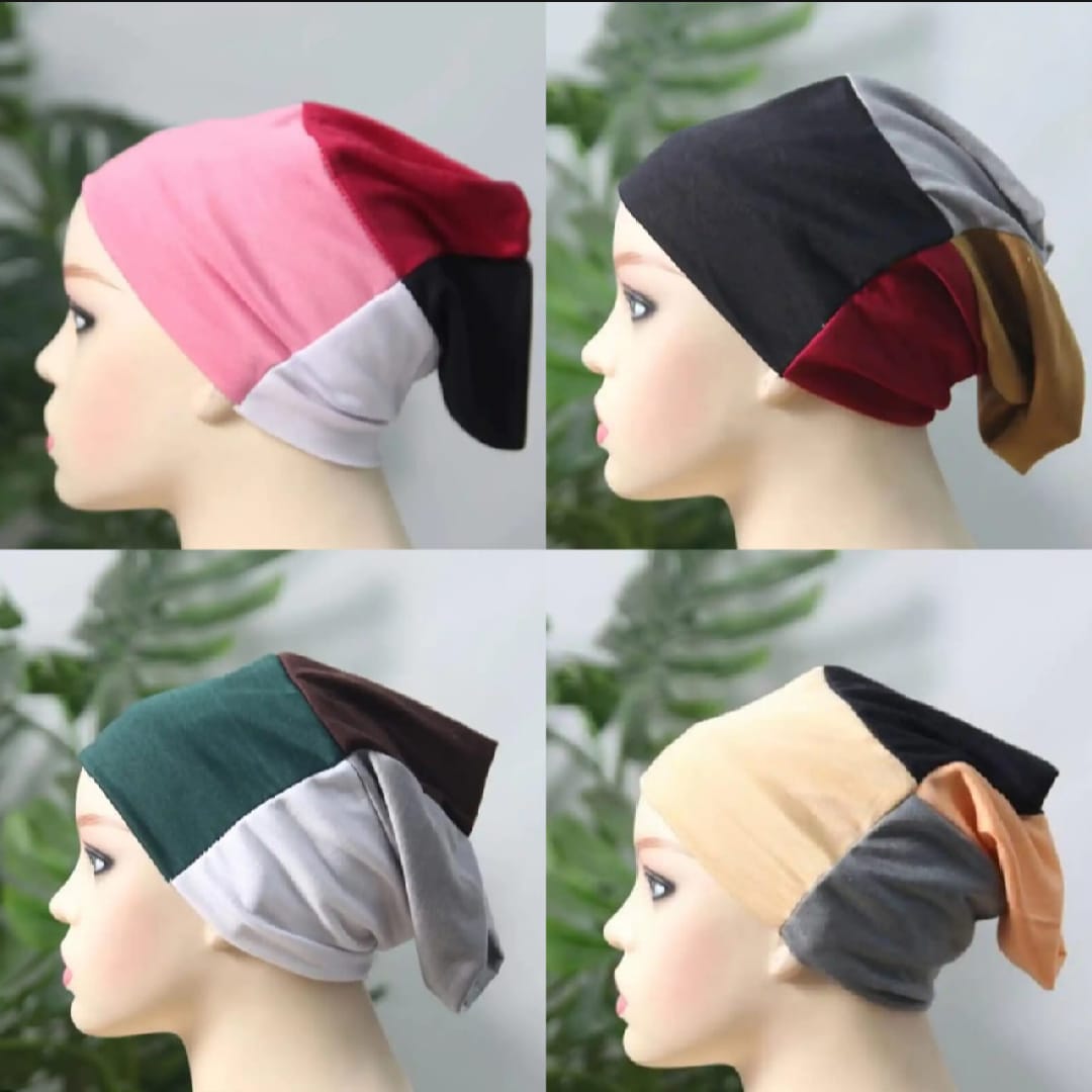 Pack of 1( 4 in 1 ) Muslim hijab cap -Womens 4 in 1 hijab cap in different colors