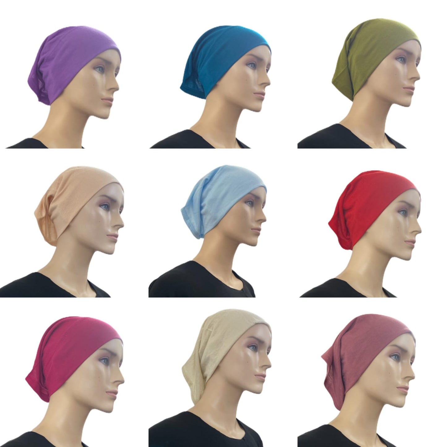 10 Piece Hijab Cap Plane Muslim Hijab Cap for Girls and Women
